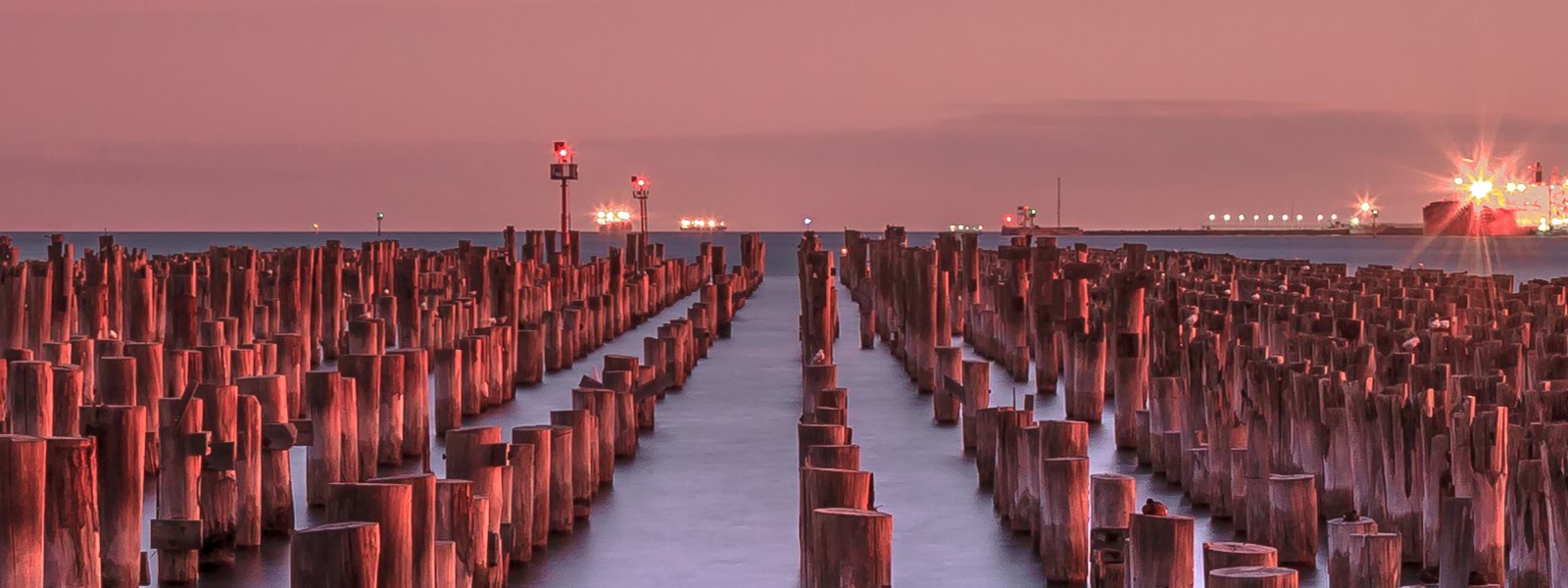 Image of sunset over Princess Pier Port Melbourne 